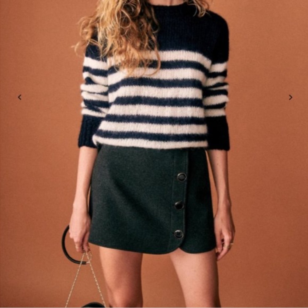 NWOT Sézane Leslie wool blend skirt in charcoal